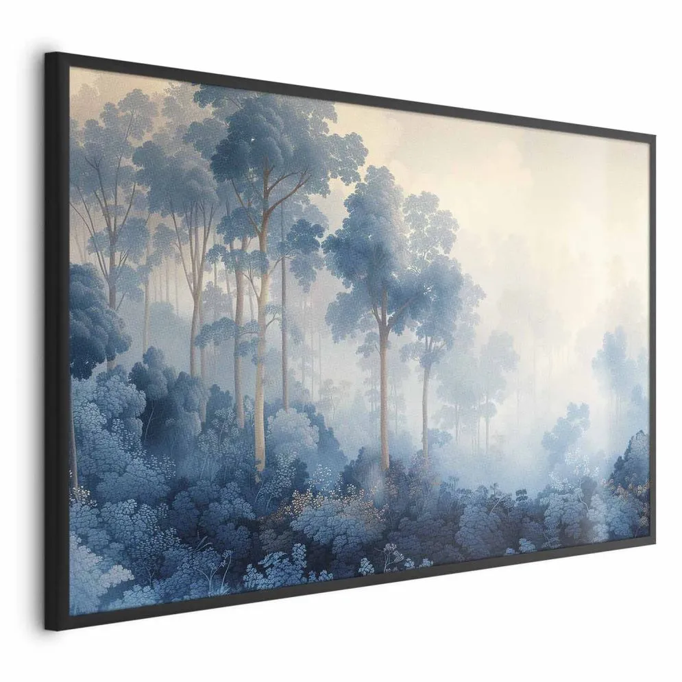 Plakat Lasek we mgle 42x29,7 cm z ramą czarną bez marginesu | MIRAT.