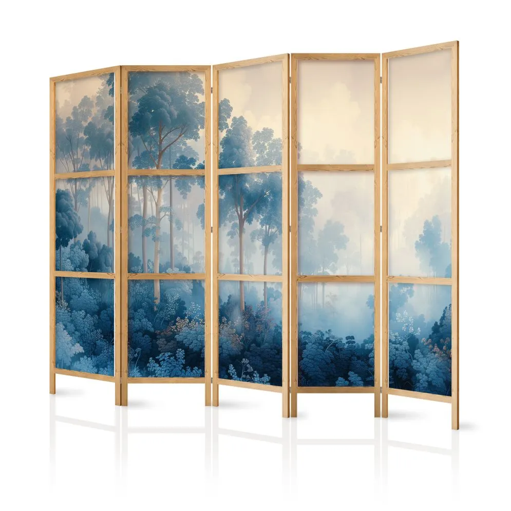 Parawan japoński Kwiaty 225x172 cm 5-częściowy beżowy | MIRAT.