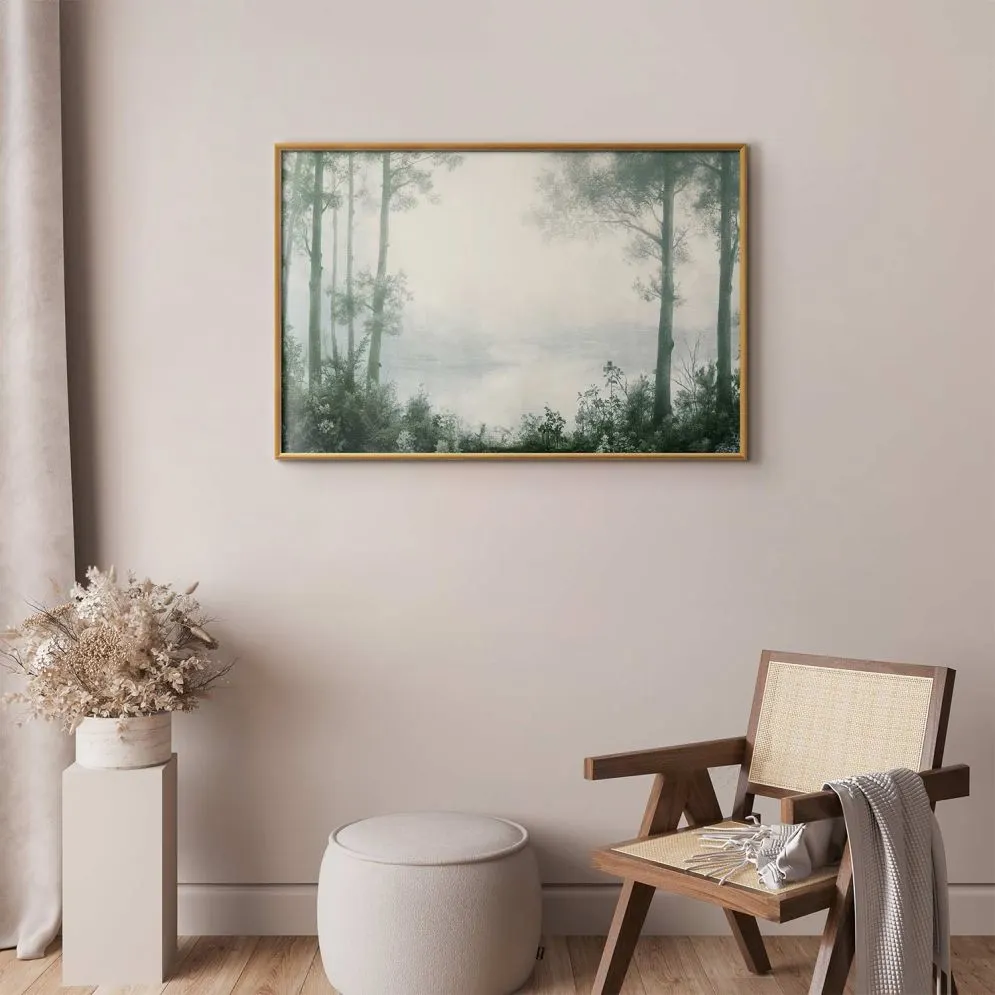 Plakat Lasek i staw 42x29,7 cm z ramą złotą bez marginesu | MIRAT.