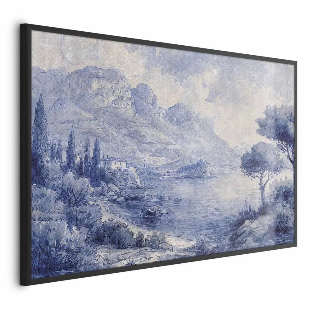 Plakat Niebieska zatoka 90x60 cm z ramą czarną bez marginesu | MIRAT.