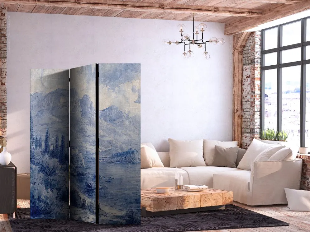 Parawan jednostronny Pejzaże 135x172 cm 3-częściowy szary | MIRAT.