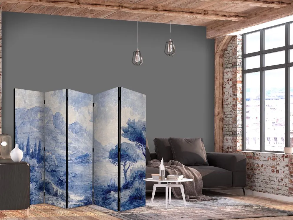 Parawan akustyczny Pejzaże 225x172 cm 5-częściowy szary | MIRAT.