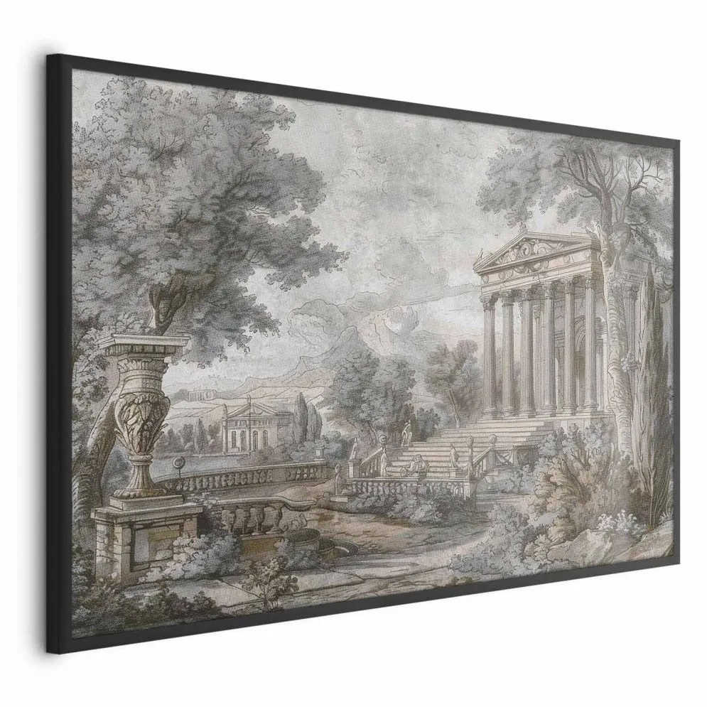Plakat Świątynia na wzgórzu 60x40 cm z ramą czarną bez marginesu | MIRAT.
