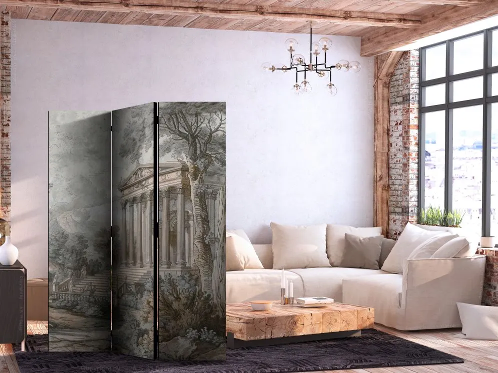 Parawan dwustronny Pejzaże 135x172 cm 3-częściowy szary | MIRAT.