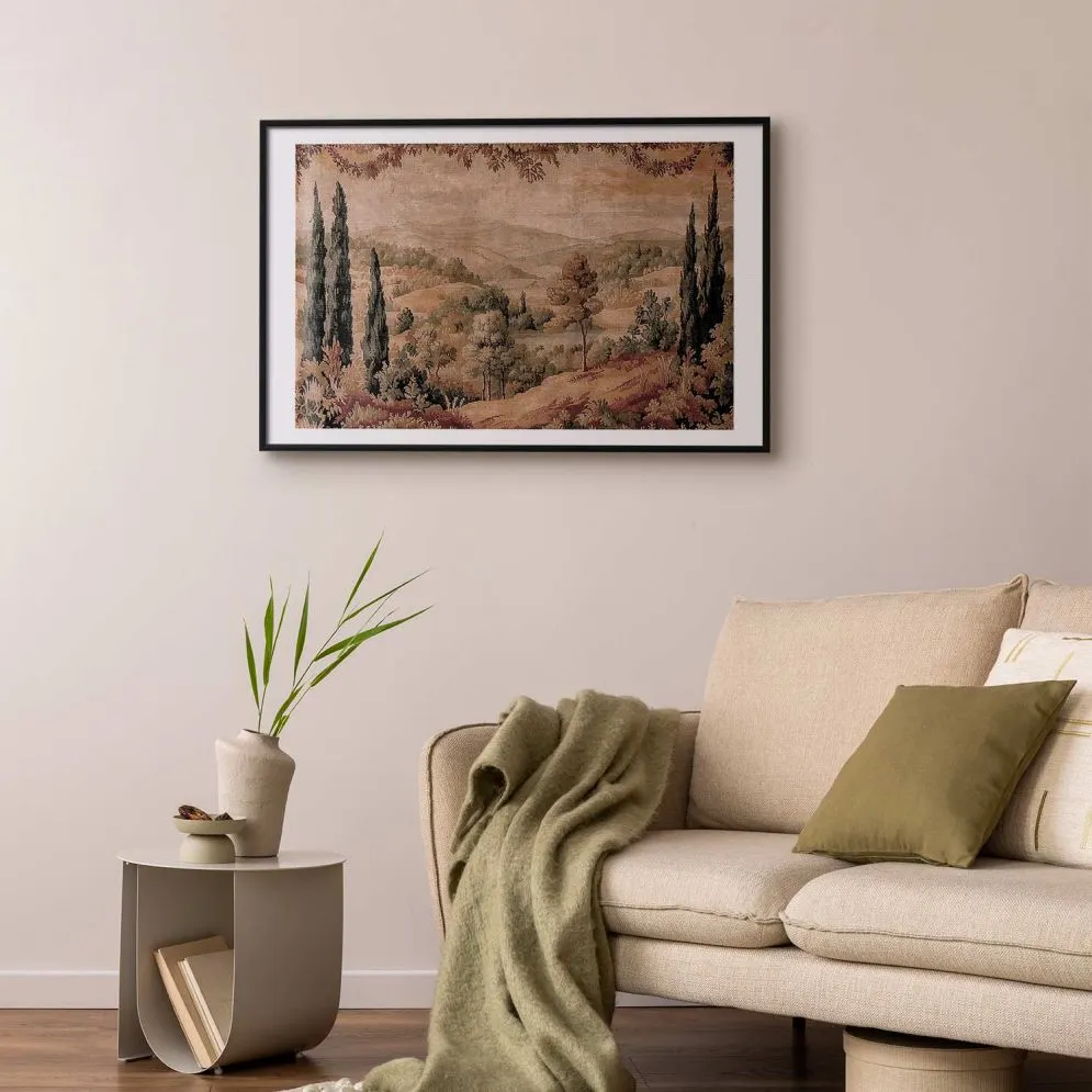 Plakat Śródziemnomorski krajobraz 40x60 cm z ramą czarną z marginesem | MIRAT.