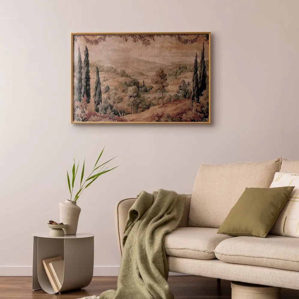 Plakat Śródziemnomorski krajobraz 60x90 cm z ramą złotą bez marginesu | MIRAT.