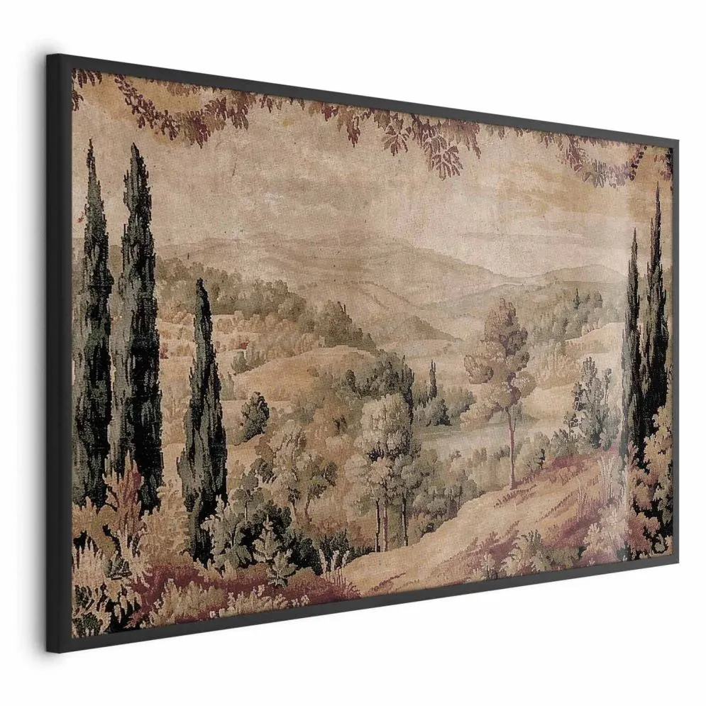 Plakat Śródziemnomorski krajobraz 60x90 cm z ramą czarną bez marginesu | MIRAT.
