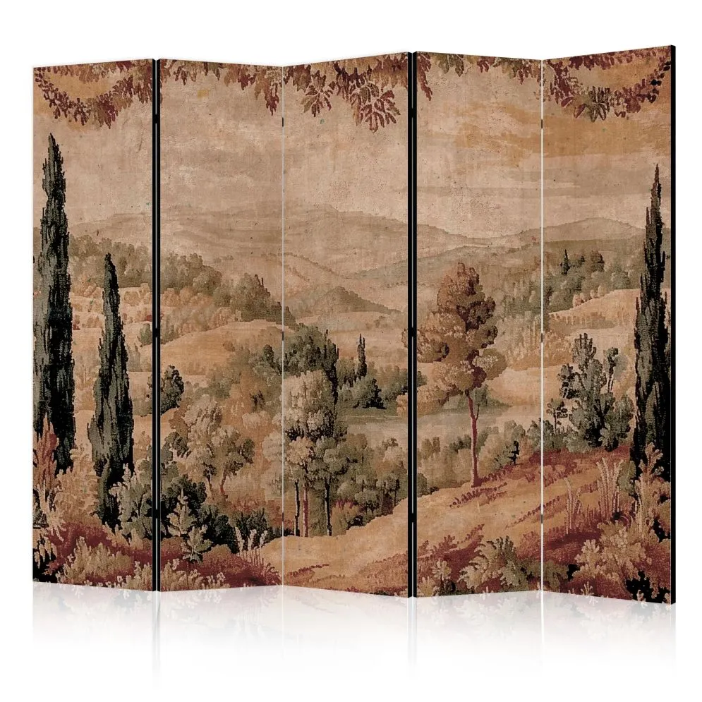 Parawan akustyczny Pejzaże 225x172 cm 5-częściowy czarny | MIRAT.