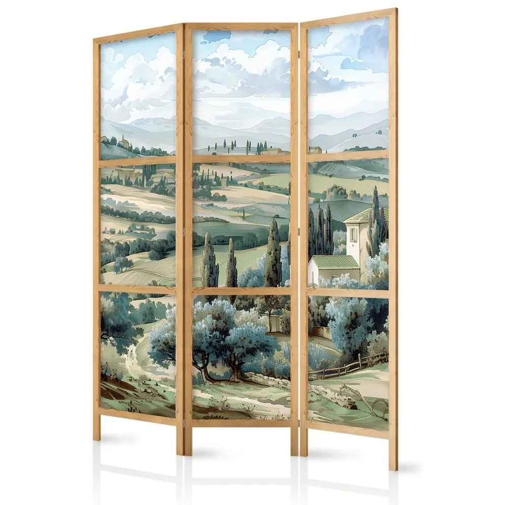 Parawan japoński Pejzaże 135x172 cm 3-częściowy beżowy | MIRAT.