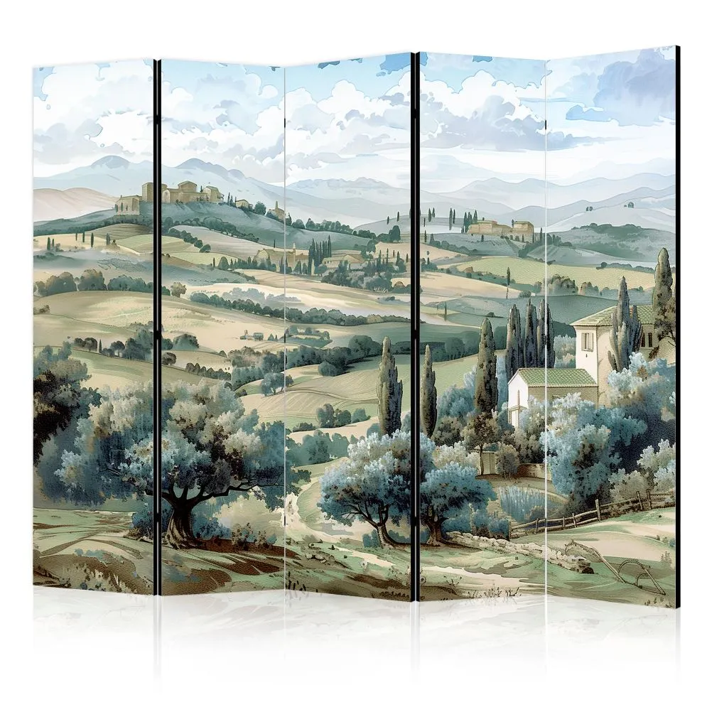 Parawan dwustronny Pejzaże 225x172 cm 5-częściowy beżowy | MIRAT.