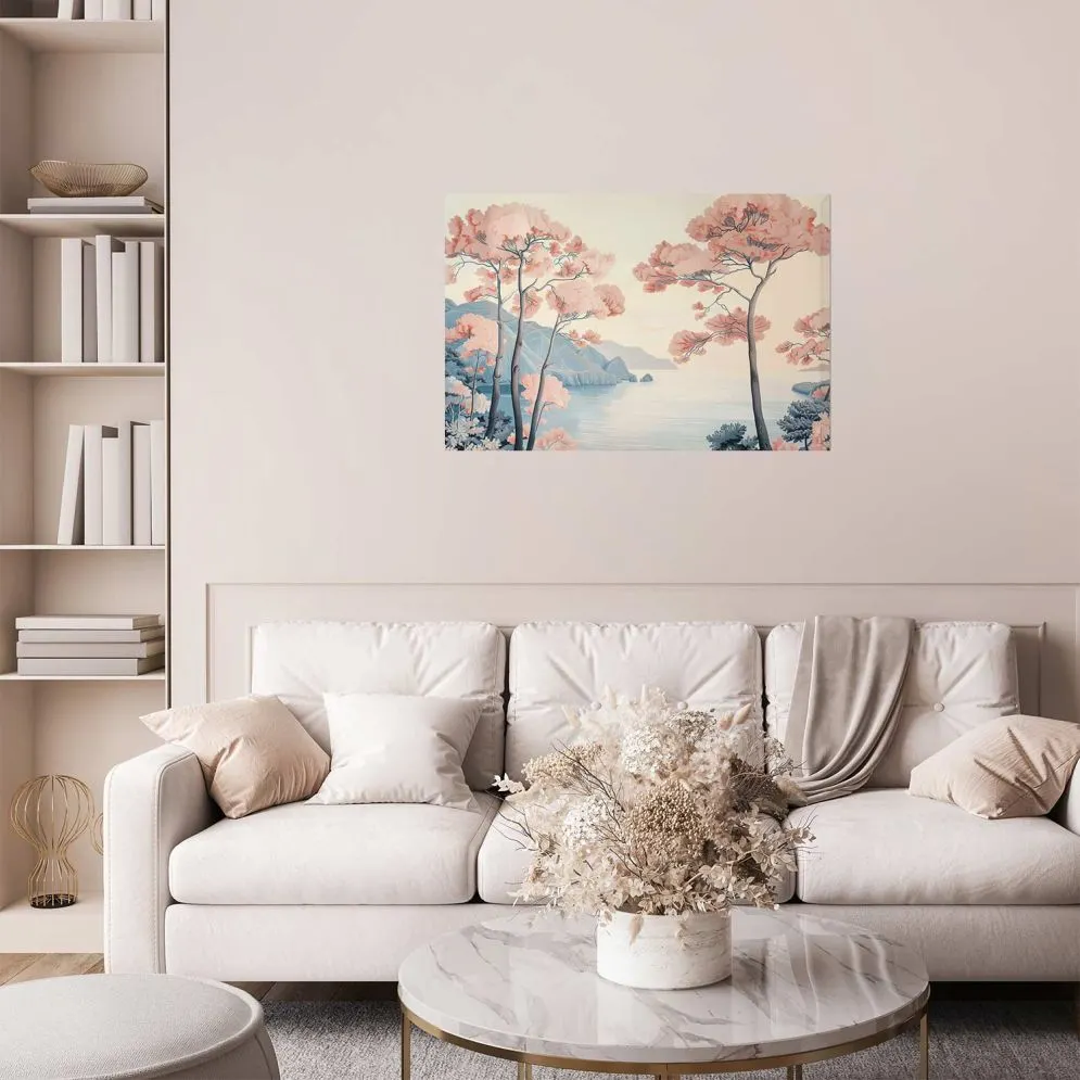 Plakat Ocean i drzewa 90x60 cm bez ramy bez marginesu | MIRAT.