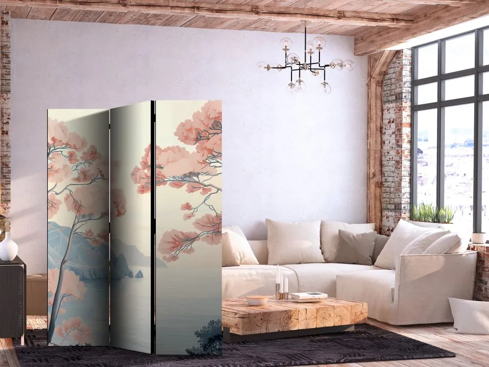 Parawan dwustronny Pejzaże 135x172 cm 3-częściowy beżowy | MIRAT.