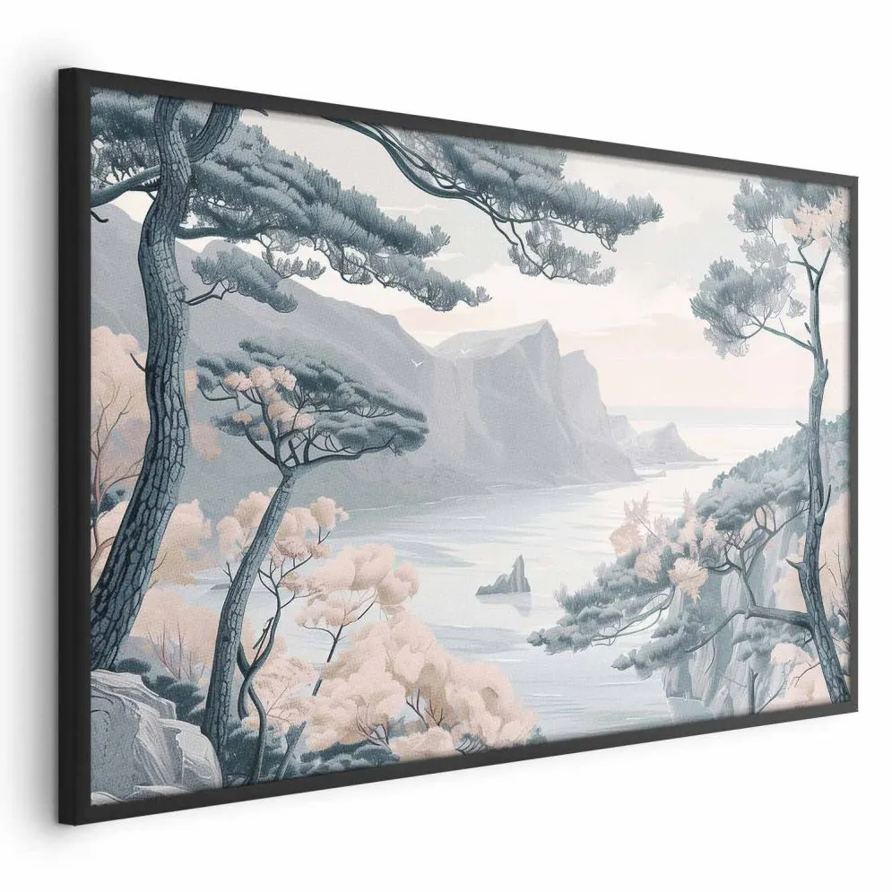 Plakat Błękitne wybrzeże 42x29,7 cm z ramą czarną bez marginesu | MIRAT.