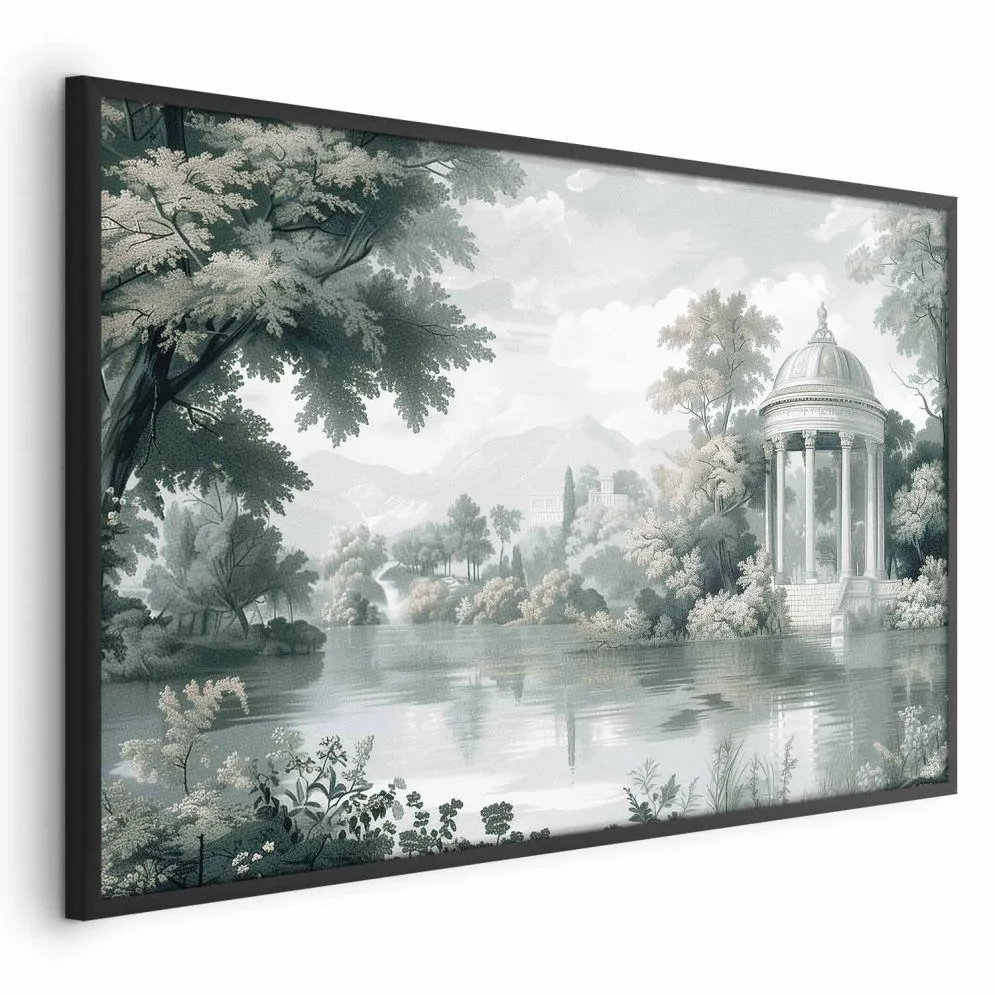 Plakat Pejzaż retro 60x40 cm z ramą czarną bez marginesu | MIRAT.