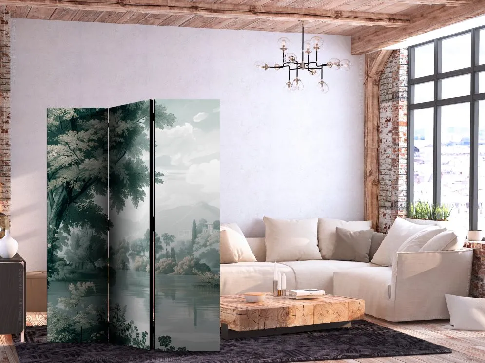 Parawan dwustronny Pejzaże 135x172 cm 3-częściowy szary | MIRAT.