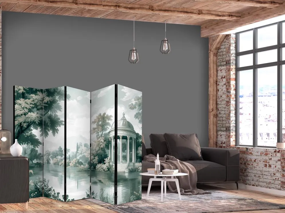 Parawan jednostronny Pejzaże 225x172 cm 5-częściowy szary | MIRAT.