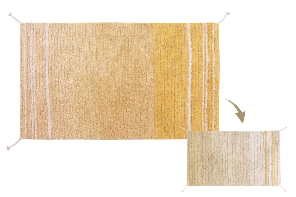 Dywan TWIN AMBER 170x240 żółty/beżowy dwustronny do salonu | MIRAT.