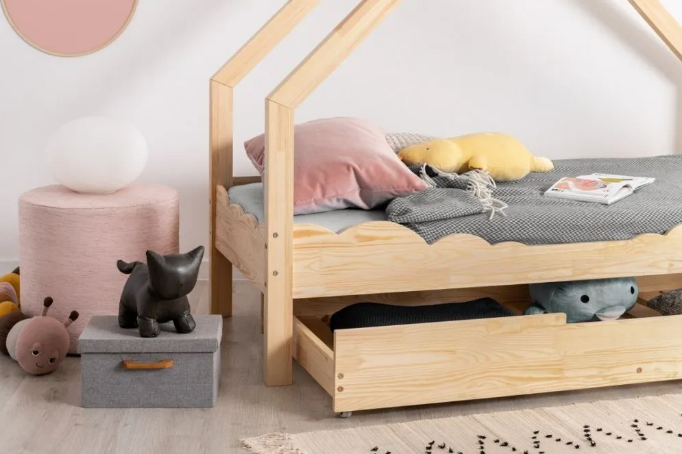 Łóżko dziecięce LOCA D 90x200 sosna z szufladą polskiej produkcji | MIRAT. w stylu kolekcja LOCA