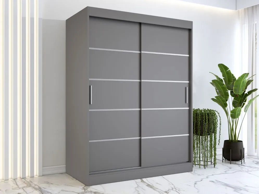 Szafa przesuwna MODUO COMFORT 150 antracyt z dekoracyjnymi frontami | MIRAT. w stylu kolekcja MODUO COMFORT