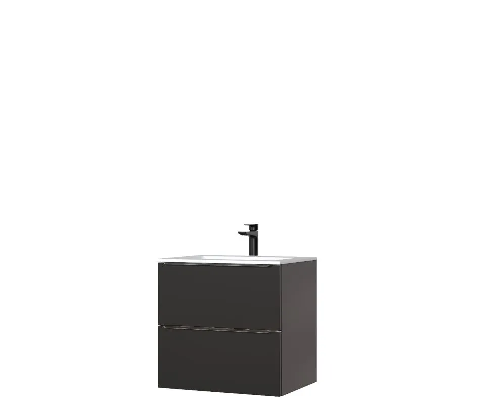 Szafka pod umywalkę CAPRI 60 cm czarna mat wisząca | MIRAT. w stylu kolekcja CAPRI