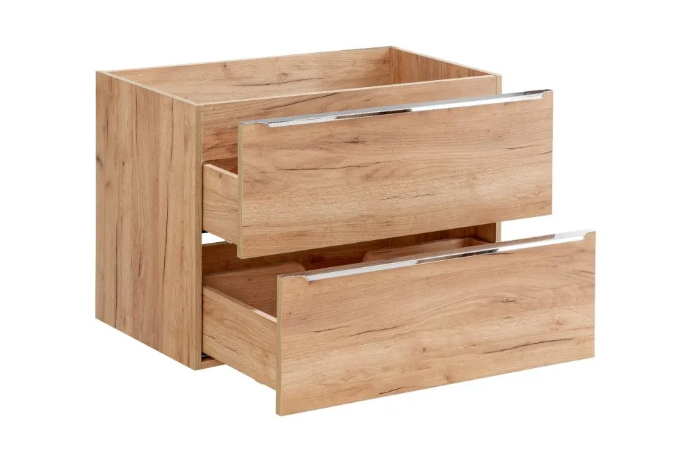 Szafka pod umywalkę CAPRI 80 cm dąb wisząca z szufladami | MIRAT. w stylu kolekcja CAPRI