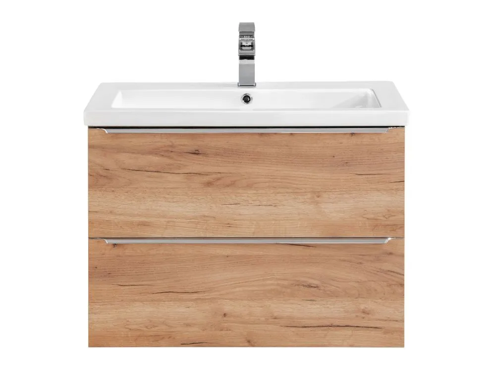Szafka pod umywalkę CAPRI 80 cm dąb wisząca z szufladami | MIRAT. w stylu kolekcja CAPRI