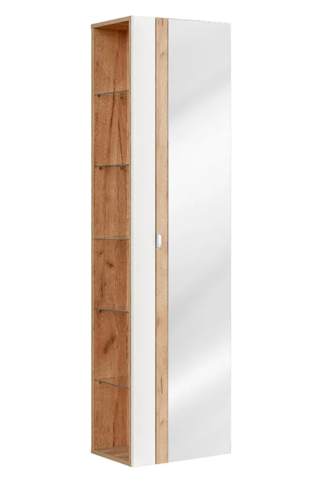 Szafka łazienkowa MILANO / CAPRI 45 cm biała połysk z lustrem | MIRAT. w stylu  kolekcja CAPRI