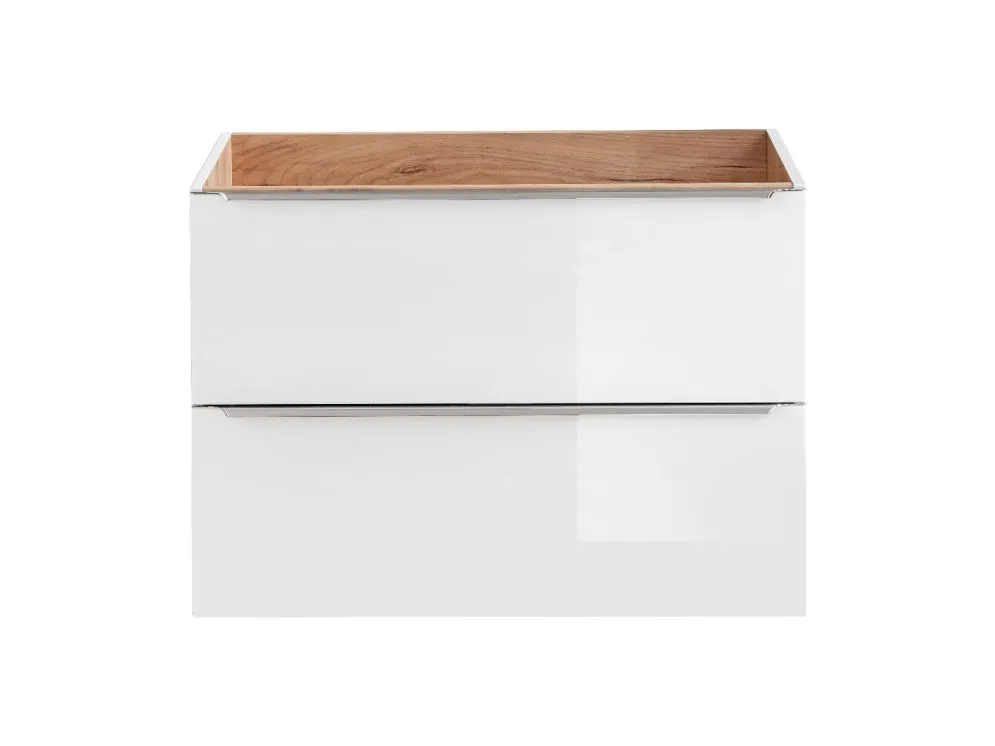 Szafka pod umywalkę MILANO / CAPRI 80 cm biała połysk wisząca | MIRAT. w stylu kolekcja CAPRI