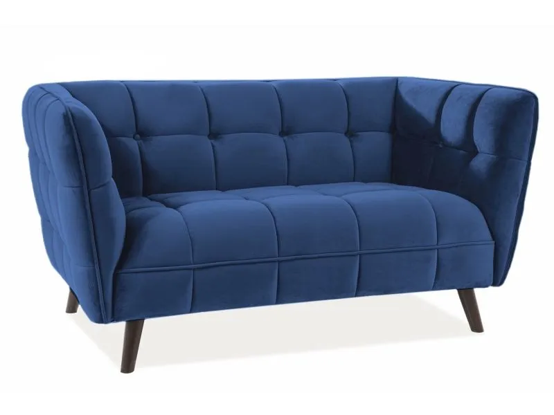 Sofa CASTELLO VELVET 2 granatowa tapicerowana w stylu glamour | MIRAT. styl GLAMOUR kolekcja CASTELLO