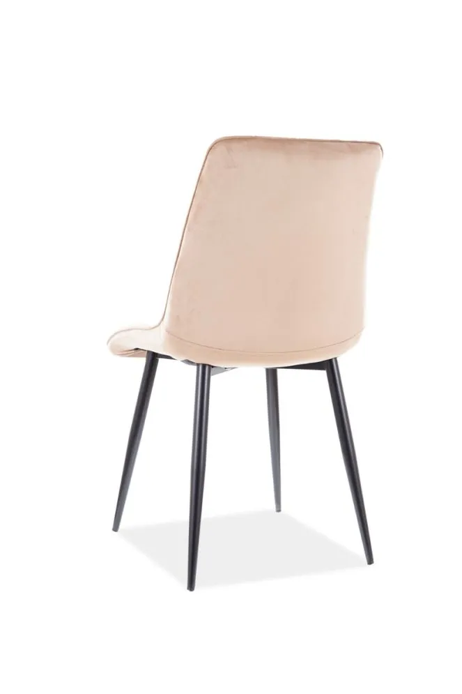 Krzesło CHIC VELVET beżowe tapicerowane pikowane | MIRAT. w stylu GLAMOUR, LOFT kolekcja