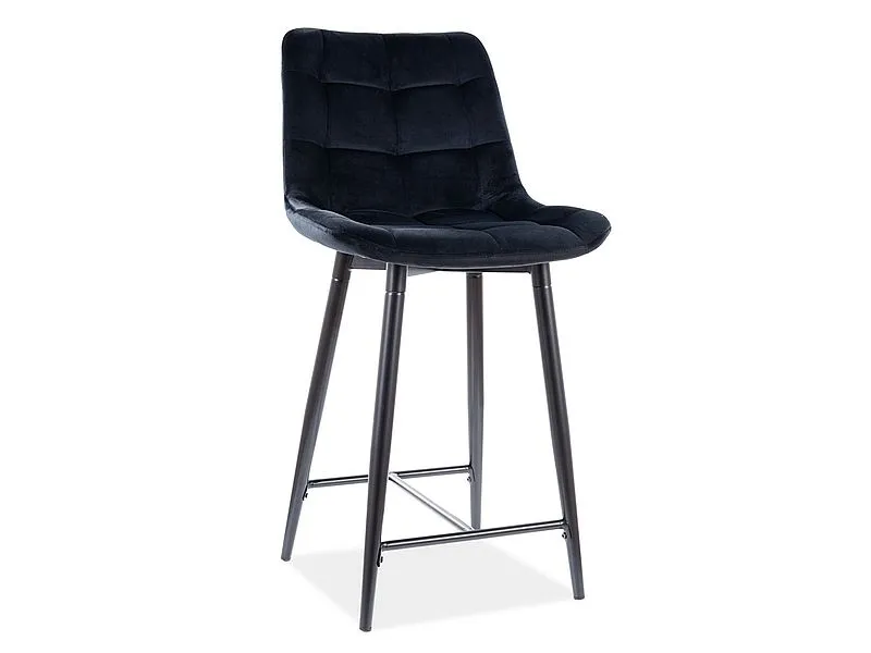 Hoker niski CHIC H-2 VELVET czarny - powystawowy I sklep meblowy MIRAT. styl GLAMOUR, LOFT
