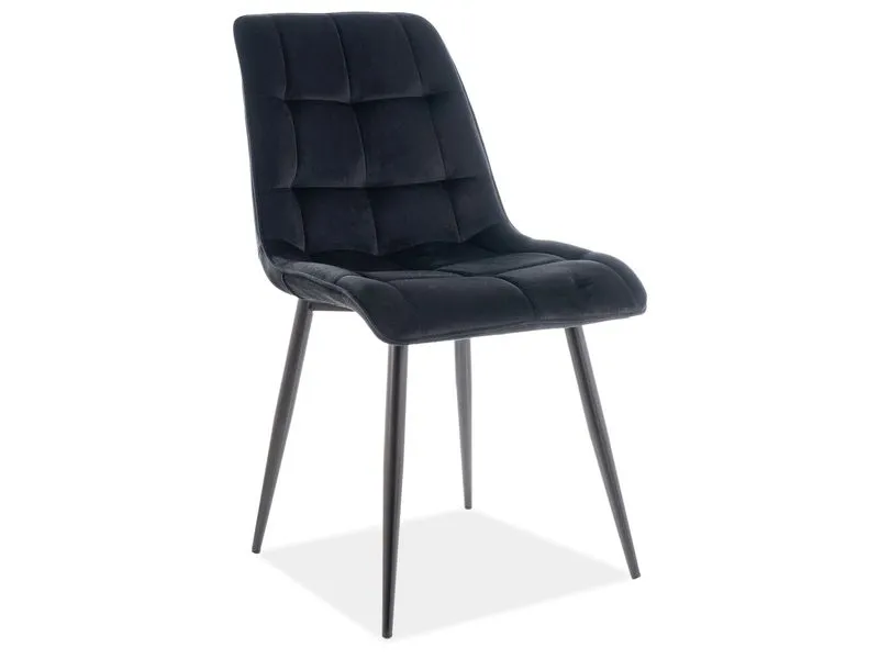 Krzesło CHIC MATT VELVET czarne aksamitne do jadalni | MIRAT. styl GLAMOUR