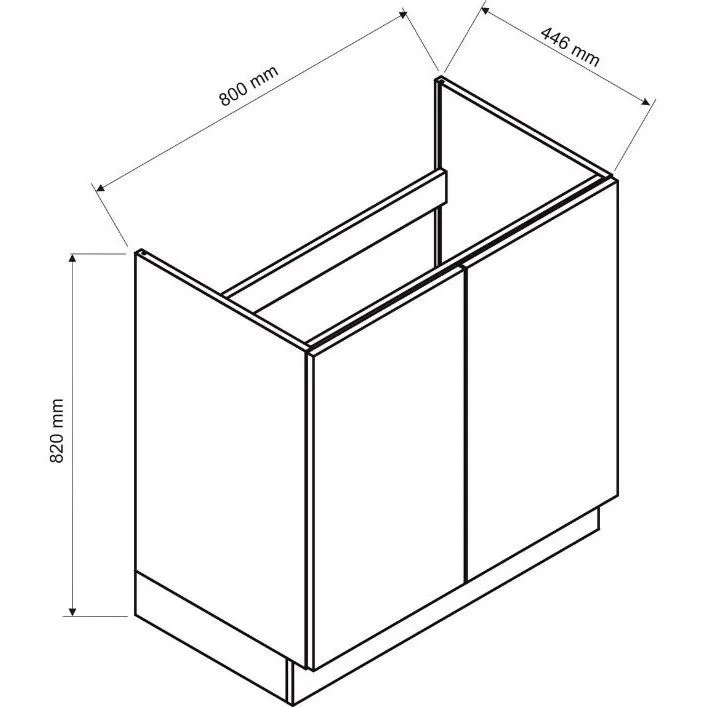 Szafka pod zlew ISABEL D80ZL czarny mat/dąb artisan dwudrzwiowa I sklep meblowy MIRAT.