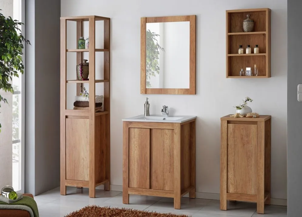 Szafka pod umywalkę CLASSIC OAK 60 cm dąb stojąca | MIRAT. w stylu kolekcja CLASSIC COMAD