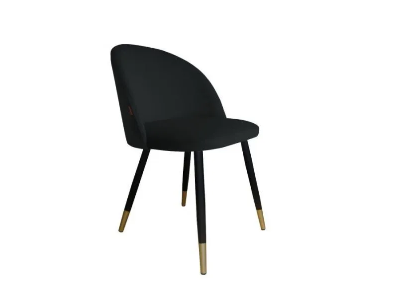 Krzesło CLAUDINE 1 VELVET GOLD czarne w stylu glamour na metalowych nogach | MIRAT. w stylu GLAMOUR kolekcja
