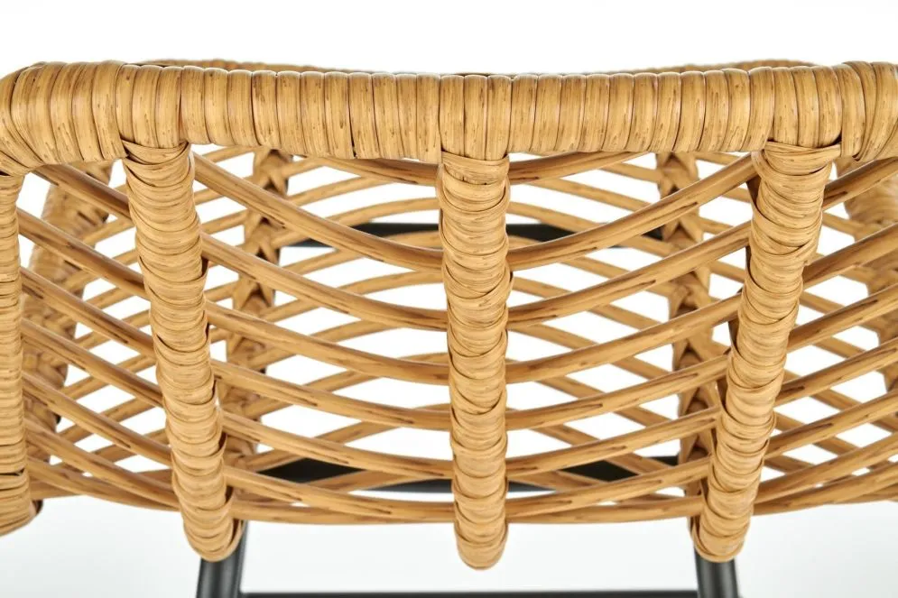 Hoker niski H-97 rattanowy na metalowych nogach | MIRAT.
