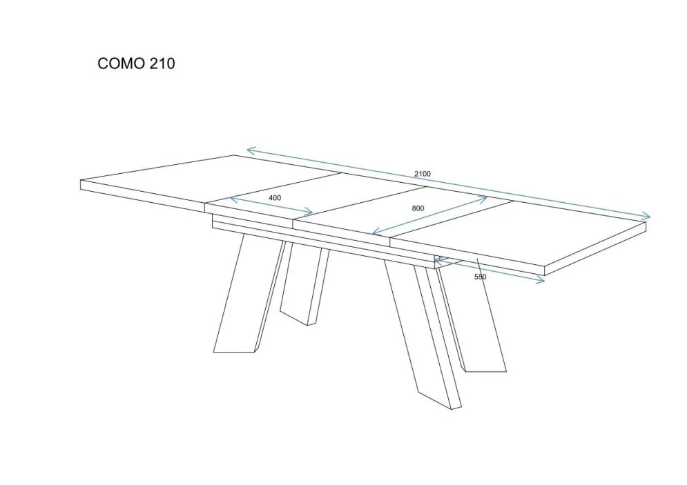 Stół rozkładany COMO 130(210)x80 dąb złoty craft w stylu loft I sklep meblowy MIRAT. styl LOFT