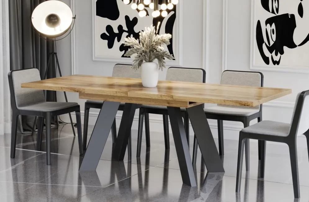 Stół rozkładany COMO 130(210)x80 dąb wotan polskiej produkcji I sklep meblowy MIRAT. styl LOFT