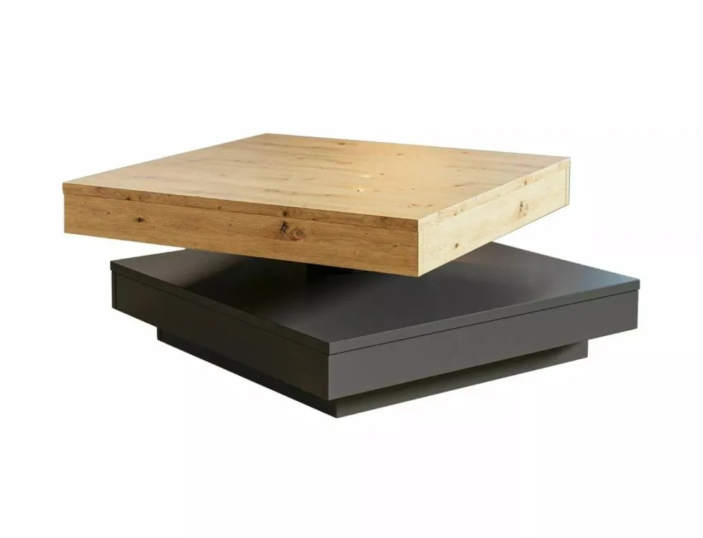 Ława COTTO 67x67 dąb artisan/antracyt kwadratowa I sklep meblowy MIRAT.