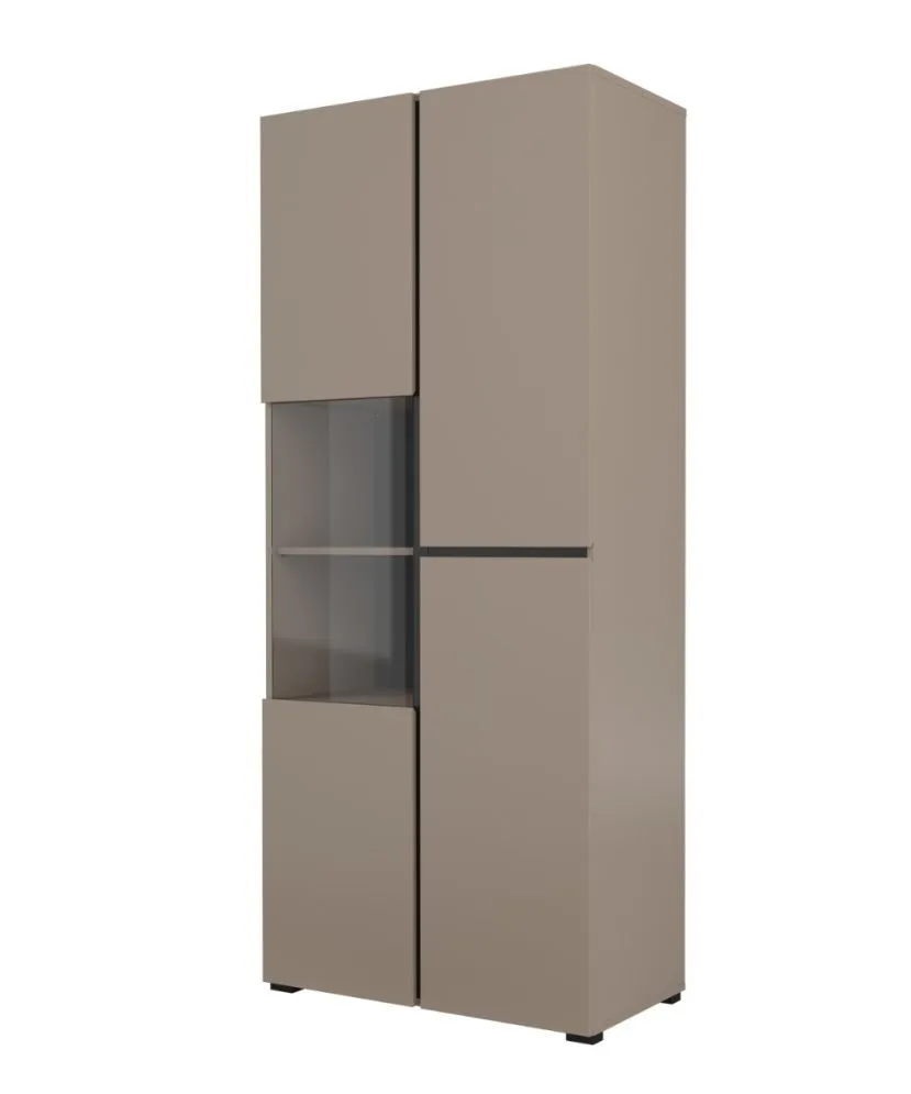 Witryna wysoka CROSS 3D 80cm congo/czarna do salonu I sklep meblowy MIRAT. kolekcja HV-CROSS