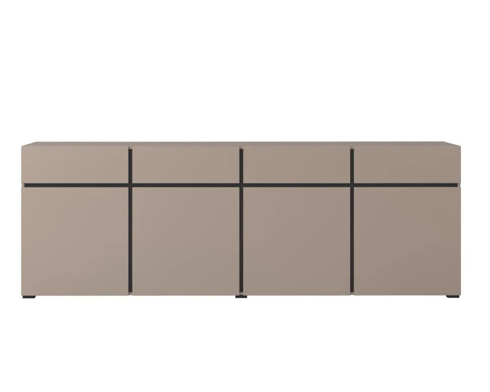 Komoda CROSS 4D4S 225cm congo/czarna z szufladami I sklep meblowy MIRAT.