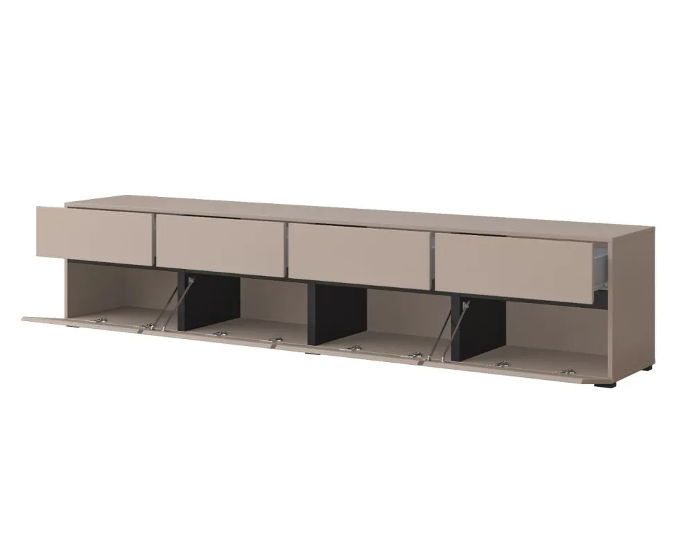Szafka RTV CROSS 4K4S 225cm congo/czarna stojąca I sklep meblowy MIRAT.