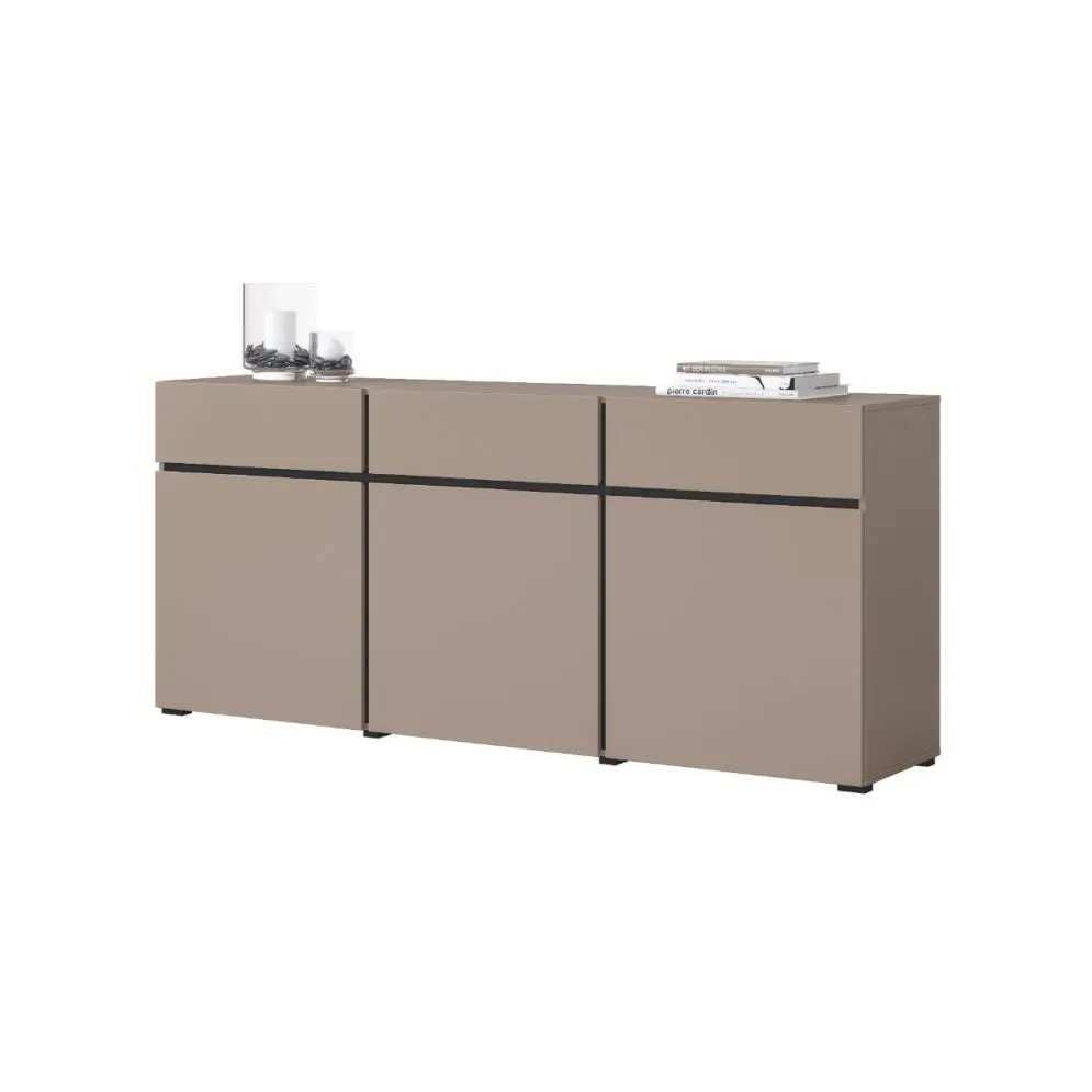 Komoda CROSS 3D3S 180cm congo/czarna trzydrzwiowa I sklep meblowy MIRAT.