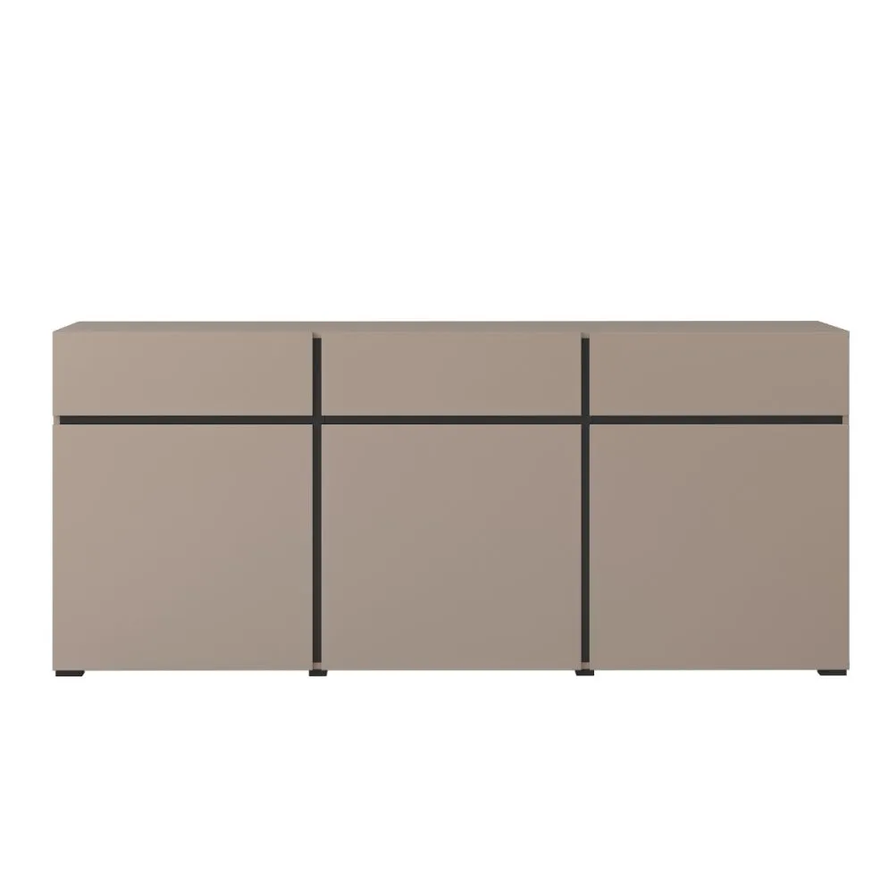 Komoda CROSS 3D3S 180cm congo/czarna trzydrzwiowa I sklep meblowy MIRAT.