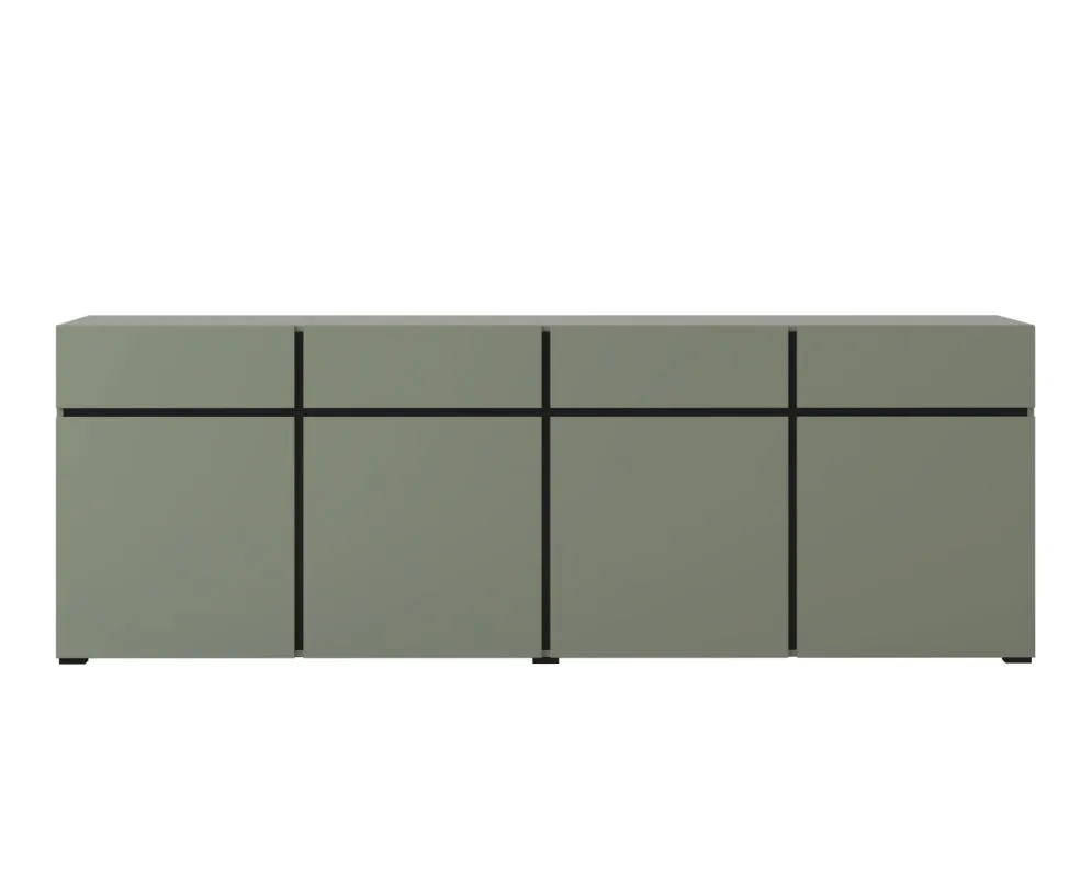 Komoda CROSS 4D4S 225cm zielona/czarna z płyty laminowanej I sklep meblowy MIRAT. kolekcja HV-CROSS