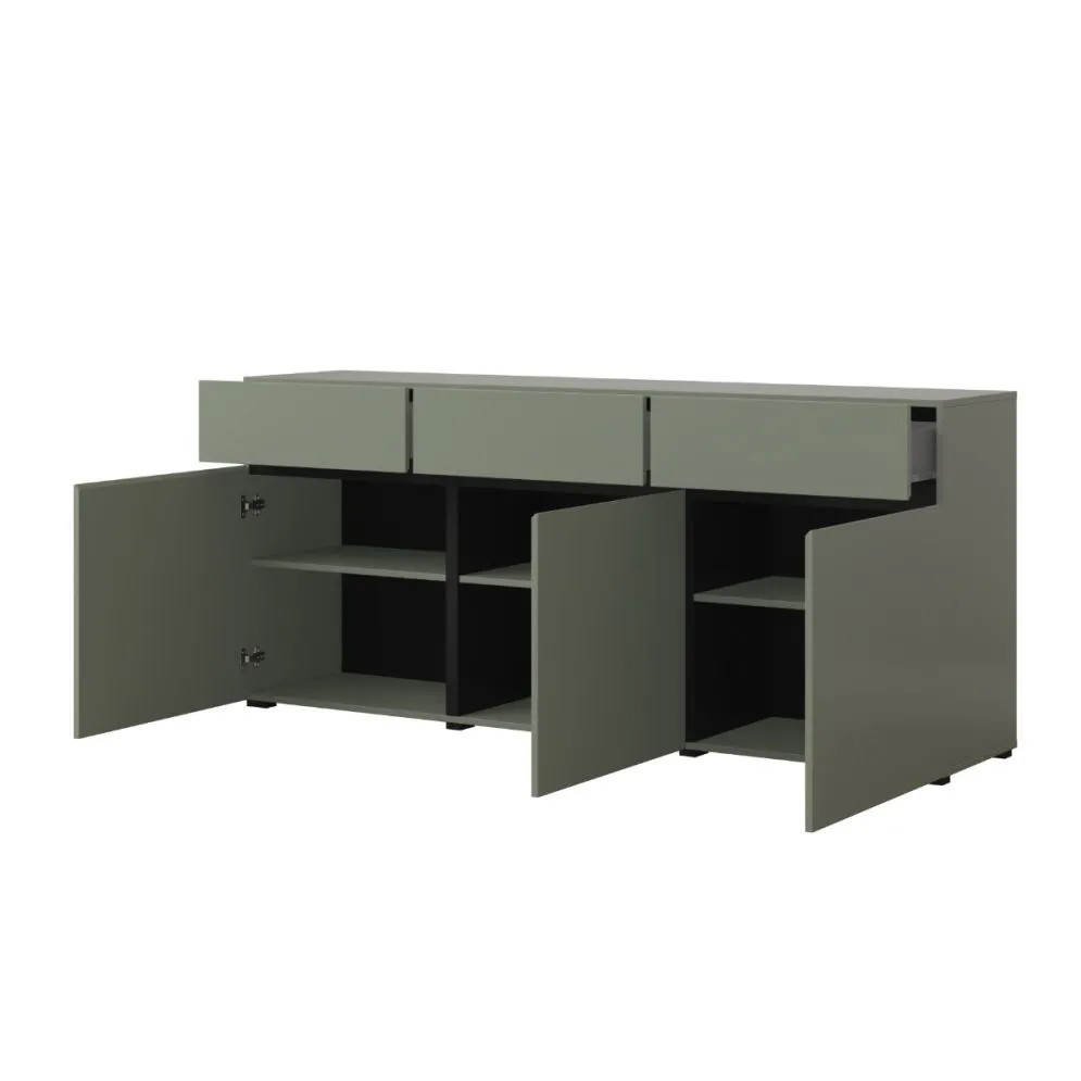 nowoczesna komoda CROSS 3D3S 180cm zielona/czarna I sklep meblowy MIRAT. kolekcja HV-CROSS