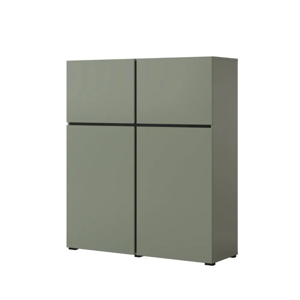 Komoda wysoka CROSS 4D 119cm zielona/czarna w minimalistycznym stylu I sklep meblowy MIRAT. kolekcja HV-CROSS