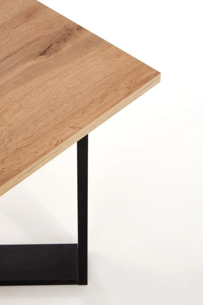 Stolik kawowy CROSS 67x67 dąb/czarny do salonu | MIRAT. w stylu LOFT kolekcja