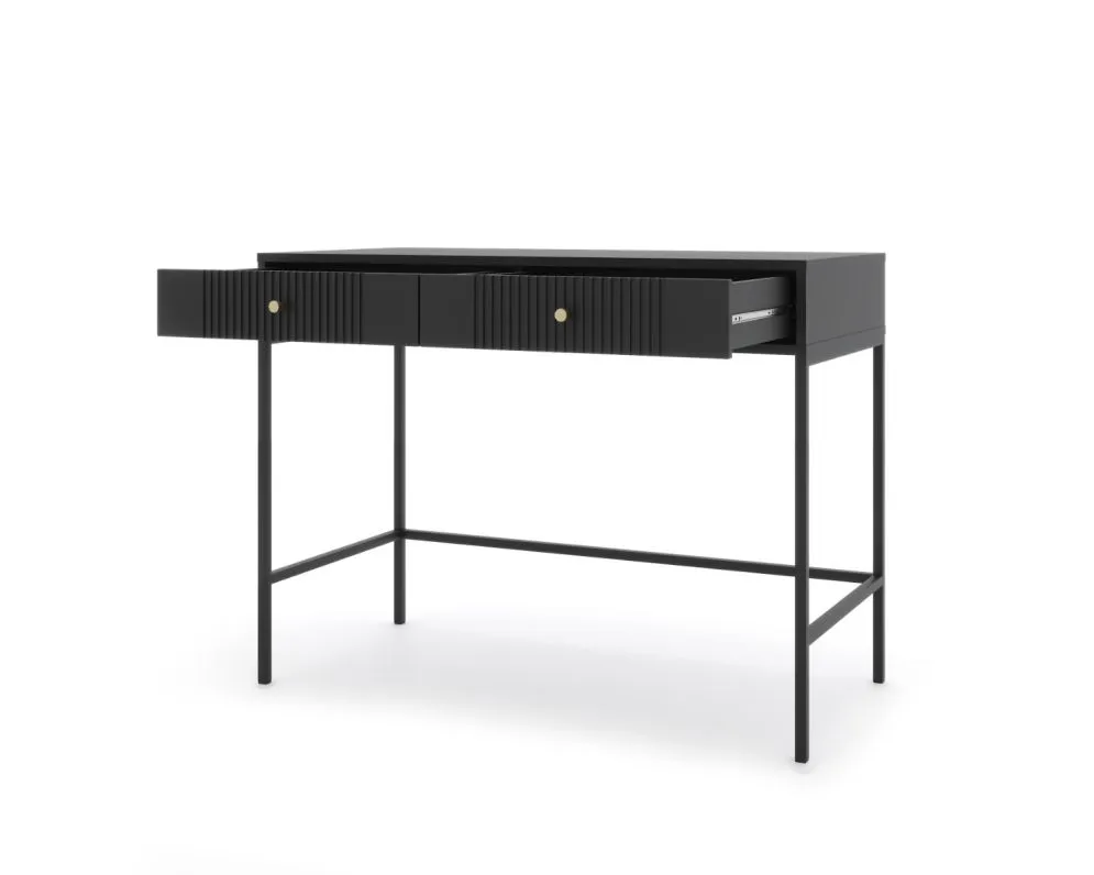 Toaletka ISEO 104 czarna mat z szufladami I sklep meblowy MIRAT. styl GLAMOUR, LOFT, RYFLOWANY kolekcja ISEO