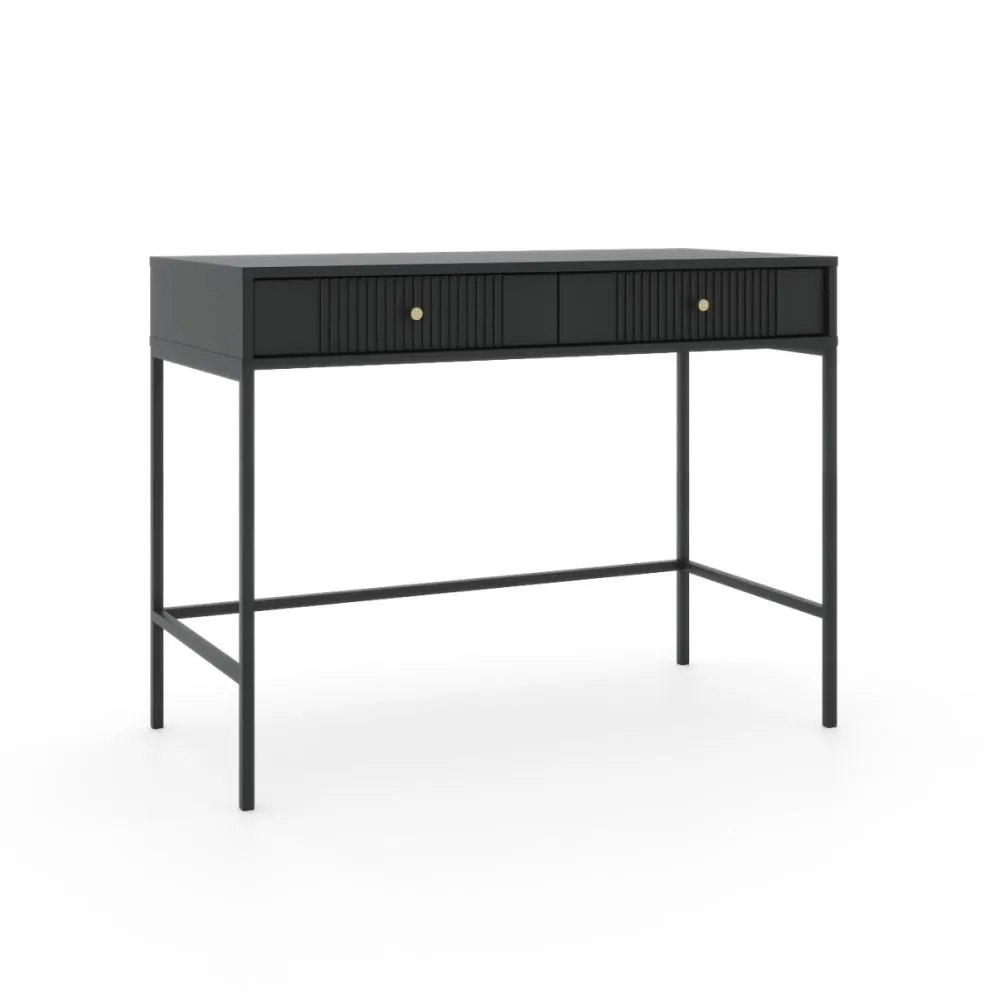 Toaletka ISEO 104 czarna mat z szufladami I sklep meblowy MIRAT. styl GLAMOUR, LOFT, RYFLOWANY kolekcja ISEO